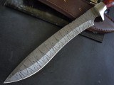 黑狐狸佼佼者狗腿刀（大马士革纹）