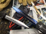 微技术毒液全自动直出弹簧刀黑白双色