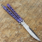 Benchmade BM42经典紫色钛柄蝴蝶甩刀 （复刻版， 蝴蝶标）