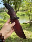 大马士革苍狼黑檀直刀