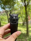 大马士革苍狼黑檀直刀